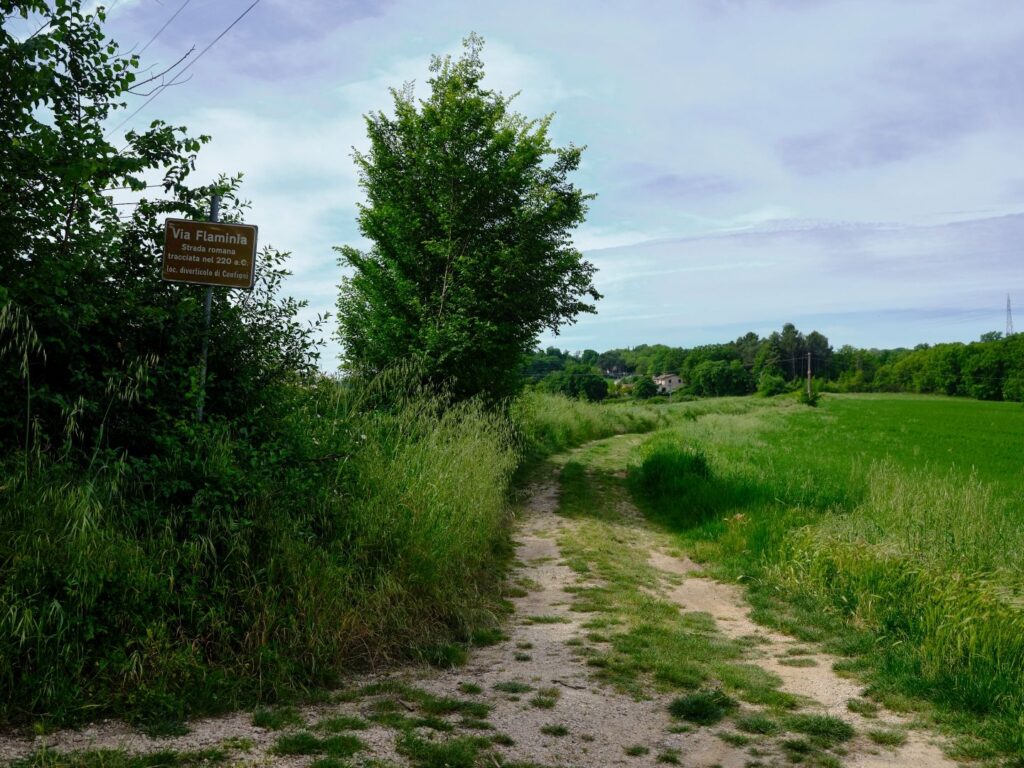 Via Flaminia with sign