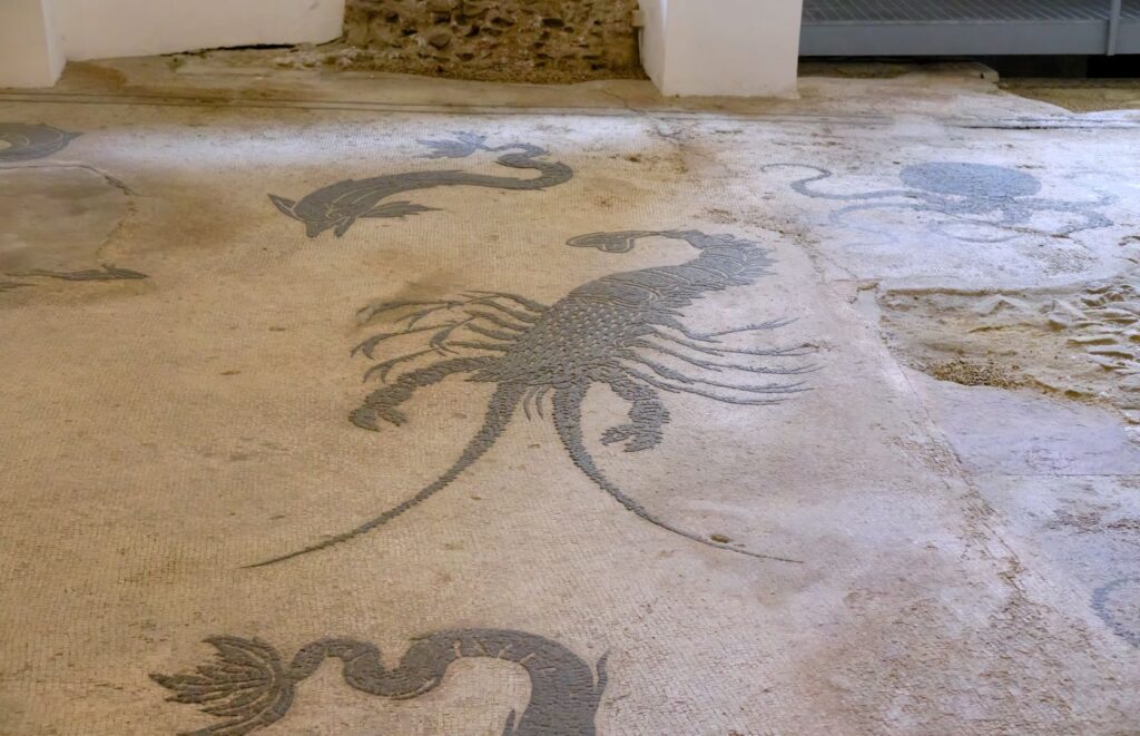 Roman bath mosaics at Bevagna