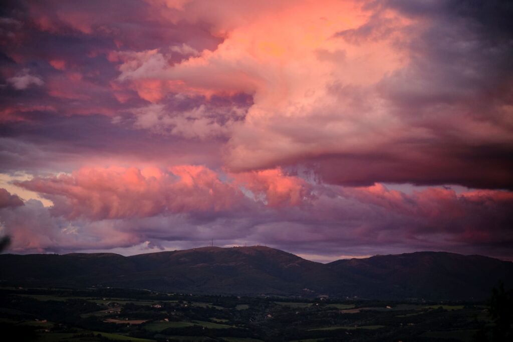 Monti Martani at sunset