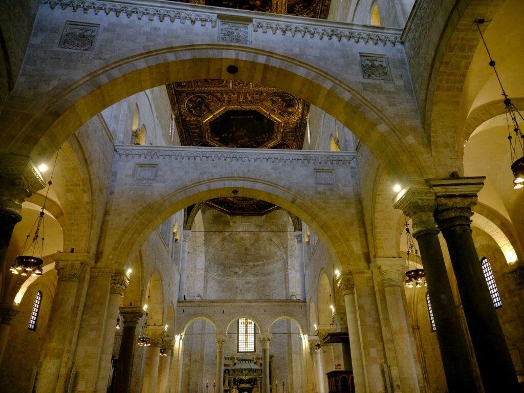 Interior showing the wonky arch